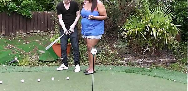 Busty plumper gets pounded by golf coach